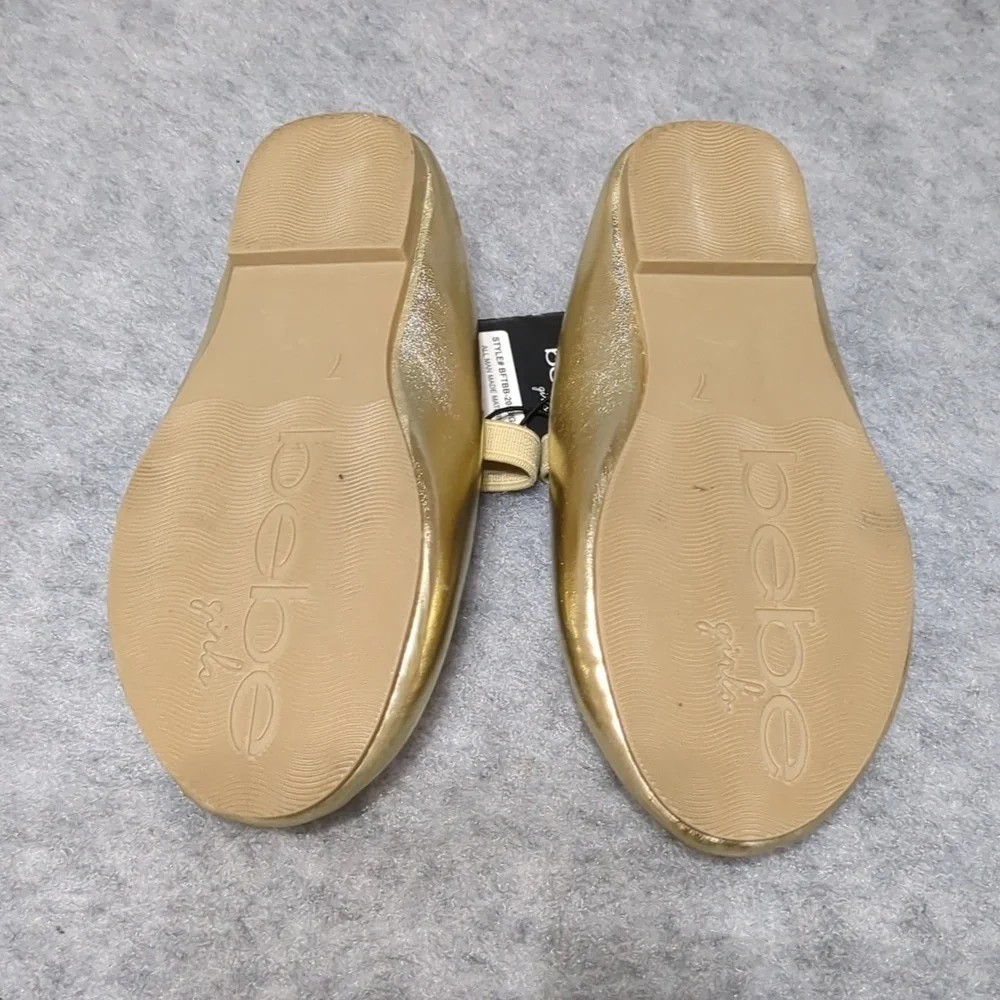 NWT Bebe girls Gold shoes Size 7
